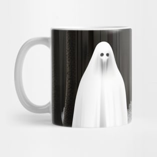 Creepy White Ghost in Forest Mug